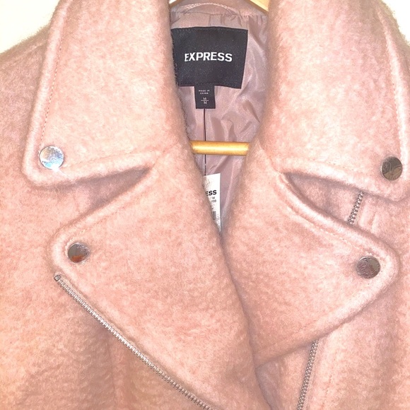 Fuzzy Pale Pink Moto Jacket - Picture 2 of 6